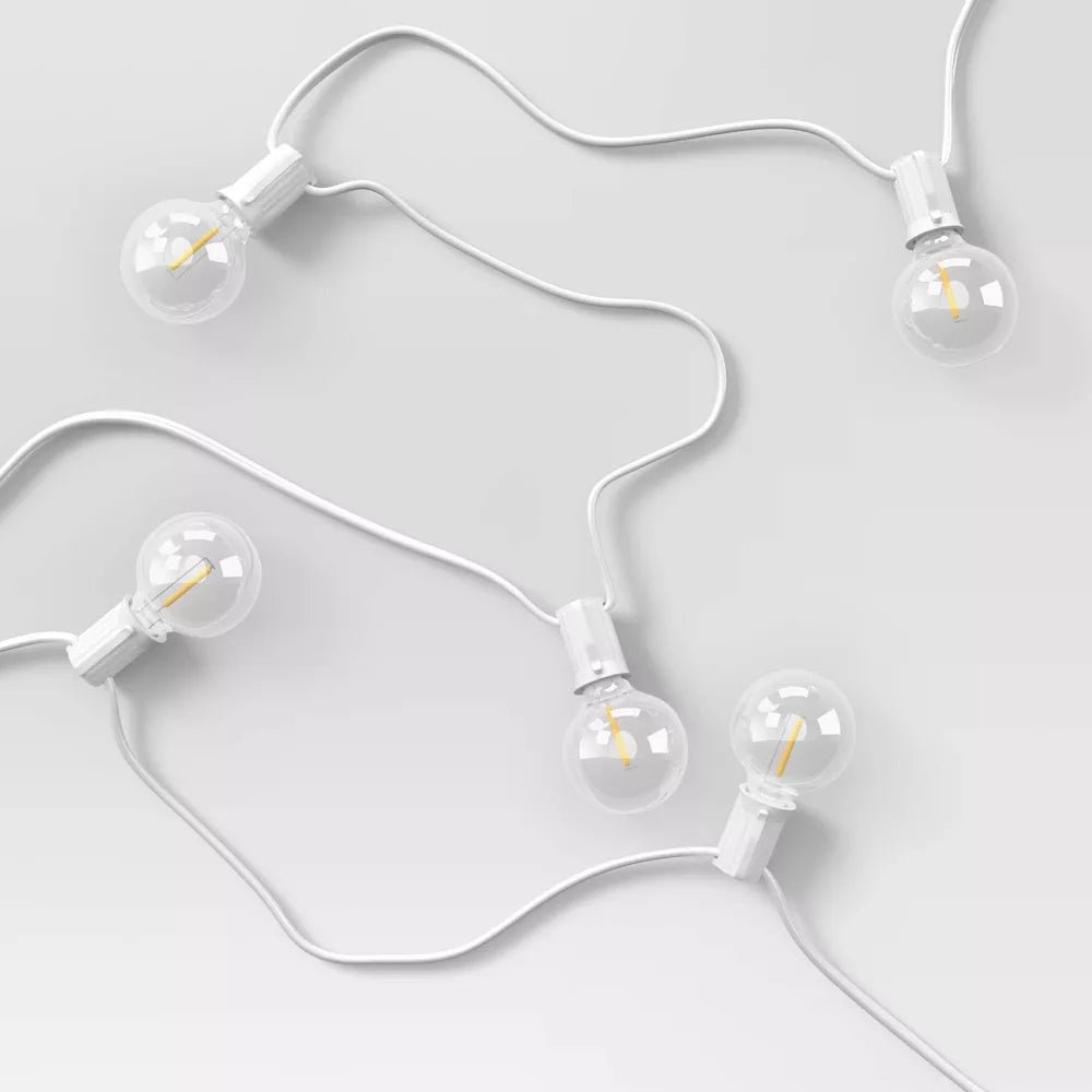 Șir de lumini glob LED pentru interior și exterior, cu 20 de becuri transparente