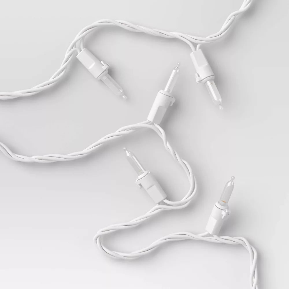 Șir lumini miniaturale LED cu 100 becuri transparente, pentru interior și exterior