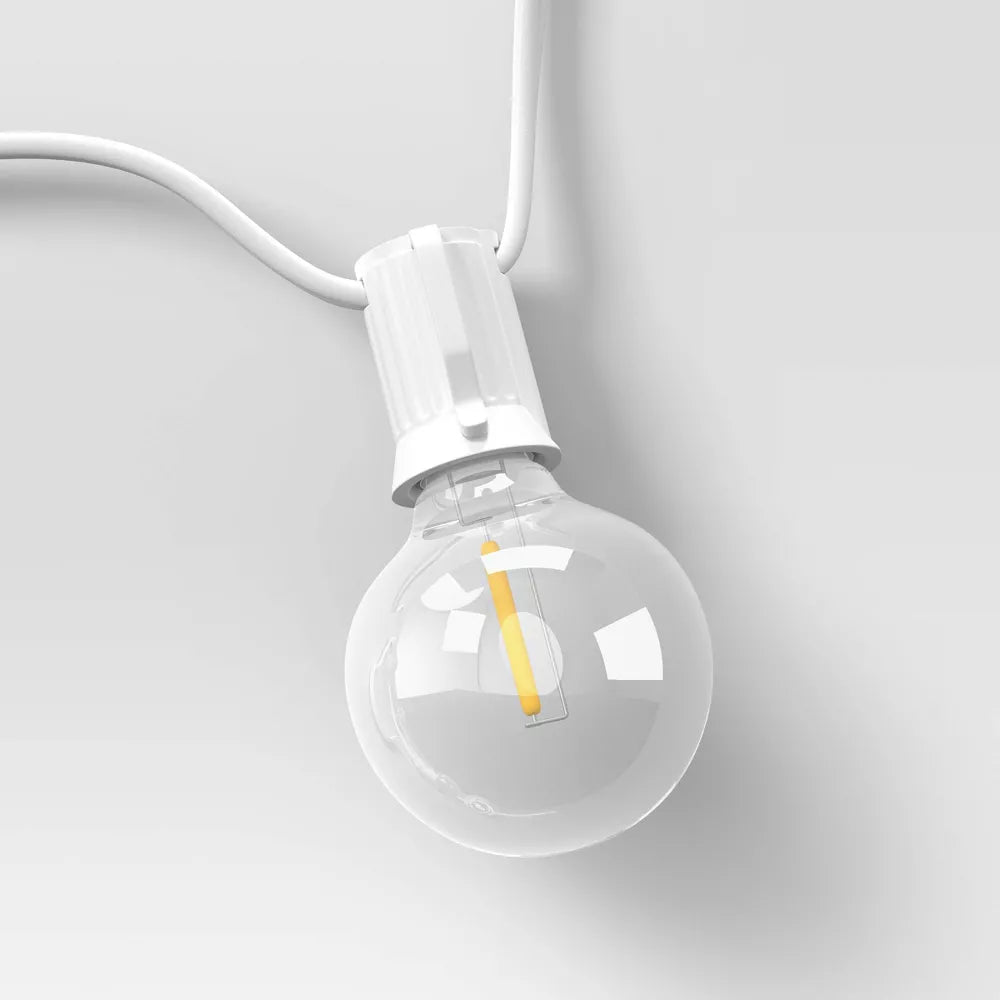 Șir de lumini glob LED pentru interior și exterior, cu 20 de becuri transparente
